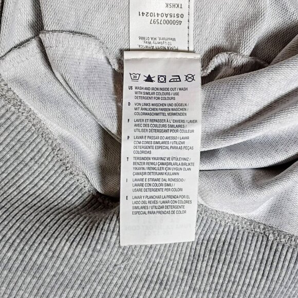 PUMA Women’s L Gray White Graphic Logo Athletic Pullover Sweatshirt Sportwear - Picture 9 of 12